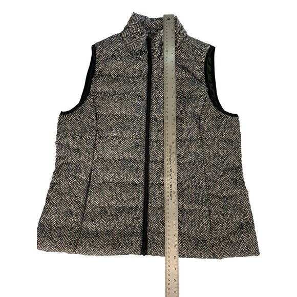 Rafaella Sport Herringbone Puffer Vest With Stand Collar & Zip Closure Medium - Picture 6 of 8